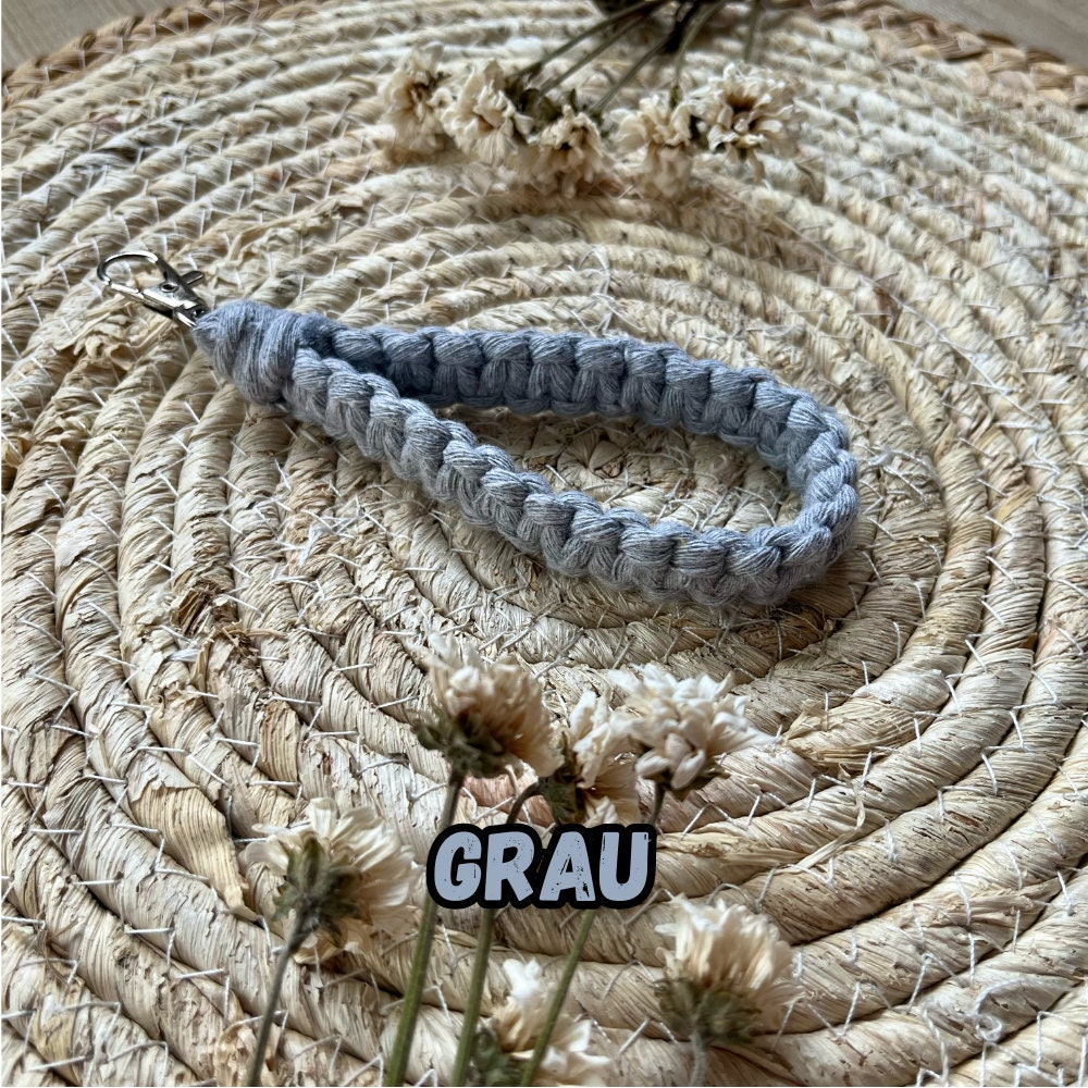 Makramee Blumen Schlüsselanhänger Braun, Gast- & Muttertagsgeschenk, Boho Stil, Schlüsselbund Deko, Handgemacht