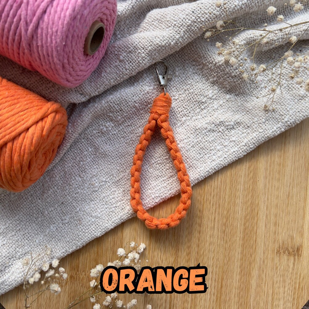 Makramee Sonnen Schlüsselanhänger Orange & Rosa, Sommer Accessoire, Boho Stil, Geschenk für Sie, Handgemacht